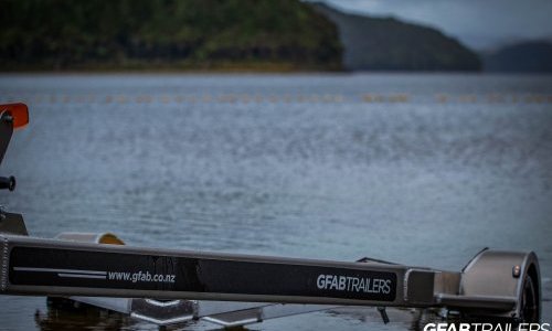 GFAB Alloy Small Boat Trailer - Launching Side View